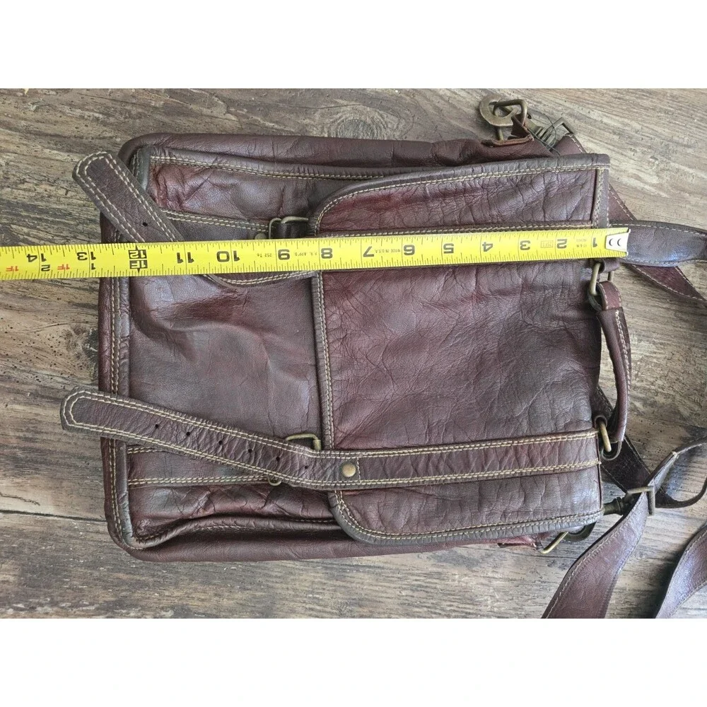 What Daisy Did Recycled Leather Messenger Bag Dark Brown Shoulder Crossbody Flaw